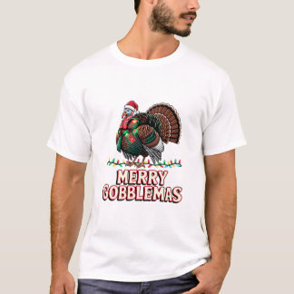 楽しいゴブルマス おかしい七面鳥のホリデーハッスル Tシャツ