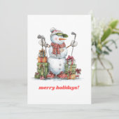 楽しいゴルファーのホリデーグリーティングカード シーズンカード (スタンド正面)