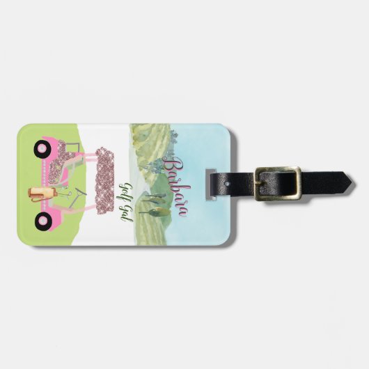 楽しいゴルフカートのデザイン ラゲッジタグ (正面横)