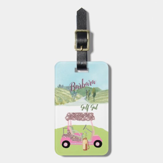 楽しいゴルフカートのデザイン ラゲッジタグ (正面縦)