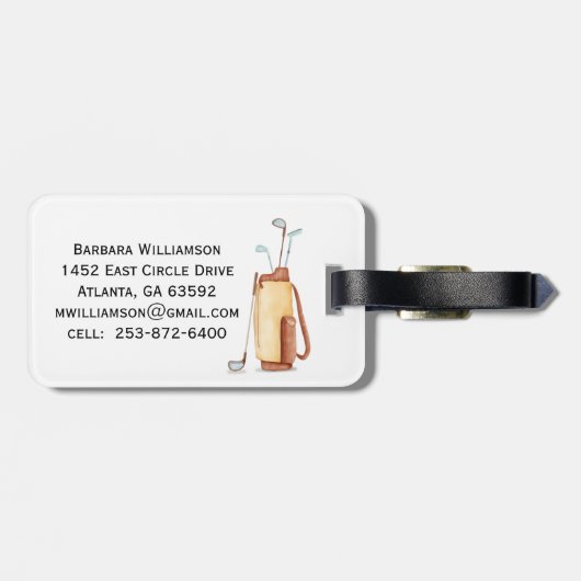 楽しいゴルフカートのデザイン ラゲッジタグ (裏面横)