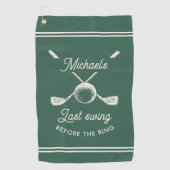 楽しいゴルフ独身パーティー　指輪の前の最後のスイング ゴルフタオル (正面)