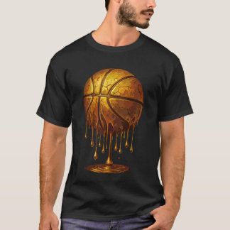 楽しいゴールデンドリップバスケットボールクールな美学スポーツD Tシャツ