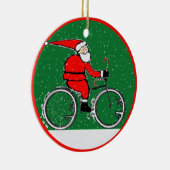 楽しいサイクリングクリスマス セラミックオーナメント (右)