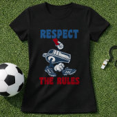 楽しいサッカー審判員 ルールを尊重 レッドカード Tシャツ
