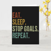 楽しいサッカー キーパー Eat Sleep 止める ゴール Repeat カード (黄色い花)