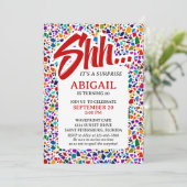 楽しいサプライズカラフル誕生日 招待状 (スタンド正面)