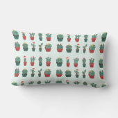 楽しいサボテンのクリスマスデコレーション - とげとげしくしないで ランバークッション (裏面)