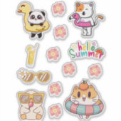 楽しいサマーアニマルシート 子供とクラフト愛好家のための シール (正面)