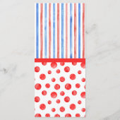 楽しいサマー レッド ブルー イベント メニュー フラット カード (裏面)