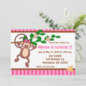 楽しいサル娘の誕生日パーティー招待状 招待状 (スタンド正面)