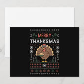 楽しいサンクスマス　クリスマス感謝祭の七面鳥 シーズンカード (正面/裏面)