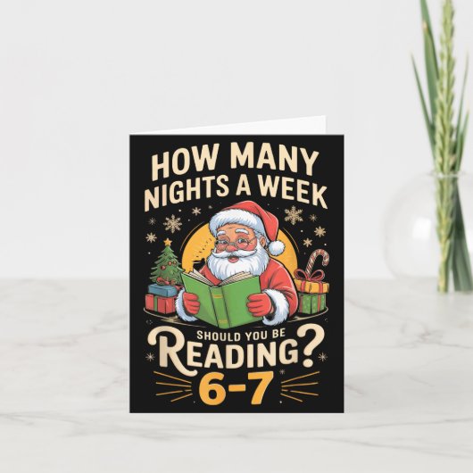 楽しいサンタが67を読む面白いTシャツ クリスマスの先生 カード (正面)