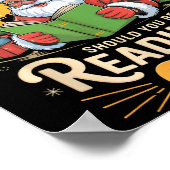 楽しいサンタが67を読む面白いTシャツ クリスマスの先生 ポスター (角)