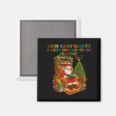 楽しいサンタが67を読む面白いTシャツ クリスマスの先生 マグネット (正面/裏面)