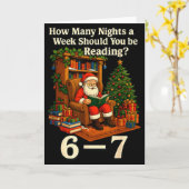 楽しいサンタが67を読む面白いTシャツ クリスマス先生ギフト カード (黄色い花)