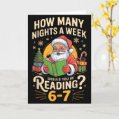 楽しいサンタが67を読む面白いTシャツ クリスマス先生ギフト カード (黄色い花)
