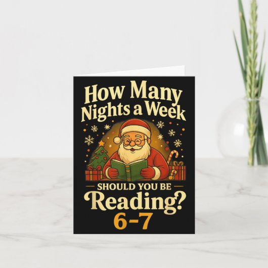 楽しいサンタが67を読む メメTシャツ クリスマス 先生 カード (正面)