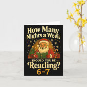 楽しいサンタが67を読む メメTシャツ クリスマス 先生 カード (黄色い花)