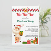 楽しいサンタとクラウス夫人Ho Ho Hoクリスマスパーティー 招待状 (スタンド正面)