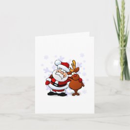 楽しいサンタとルドルフのクリスマスカード シーズンカード