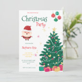 楽しいサンタのクリスマスパーティー招待状 招待状 (スタンド正面)