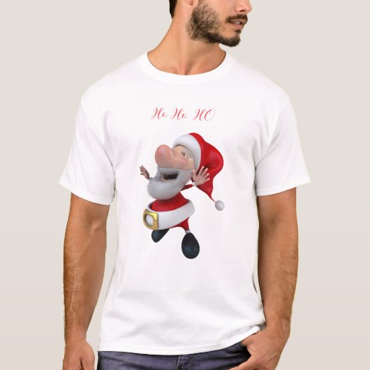 楽しいサンタのホホホ  Tシャツ (正面)