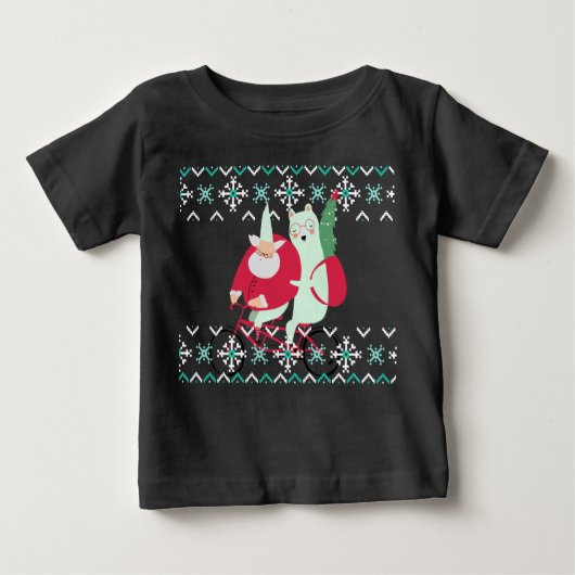 楽しいサンタクロースのクリスマス休暇 ベビーTシャツ (正面)