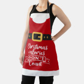楽しいサンタクロースのフェスティブな赤いクリスマス カロリー エプロン (インサイチュ)