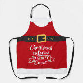 楽しいサンタクロースのフェスティブな赤いクリスマス カロリー エプロン (正面)