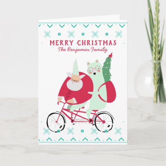 楽しいサンタクロース メリークリスマス ユーモア カスタム シーズンカード (正面)
