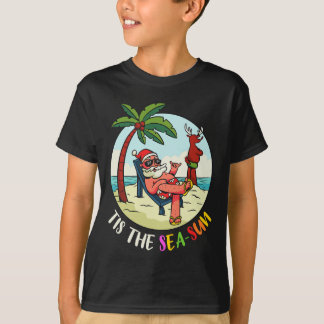 楽しいサンタビーチの夏のクリスマス Tシャツ
