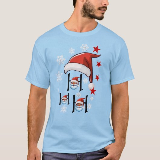 楽しいサンタ帽子 ホ・ホ・ホ クリスマス2026 グラフィック Tシャツ (正面)