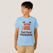 楽しいサンタ「でもまずはプレゼントを」子供Tシャツ Tシャツ (正面フル)