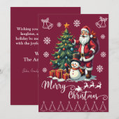 楽しいサンタ メリークリスマス シーズンカード (正面/裏面)