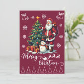 楽しいサンタ メリークリスマス シーズンカード (スタンド正面)