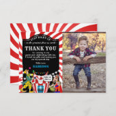 楽しいサーカス カルバニアル キッズ| 誕生日 サンキューカード (正面/裏面)