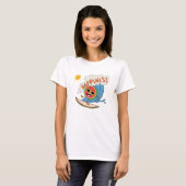 楽しいサーフィンをするスイカのTシャツ – 幸せな気分 Tシャツ (正面フル)
