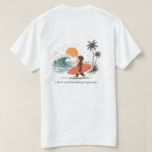 楽しいサーフィンビーチTシャツ Tシャツ (デザイン裏面)