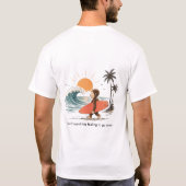 楽しいサーフィンビーチTシャツ Tシャツ (裏面)