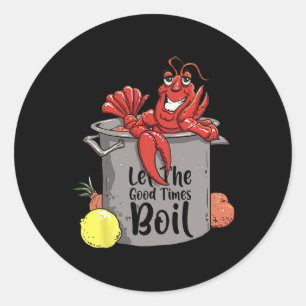 楽しいザリガニのボイル マルディ・グラ Funny Crawfish Boil ラウンドシール