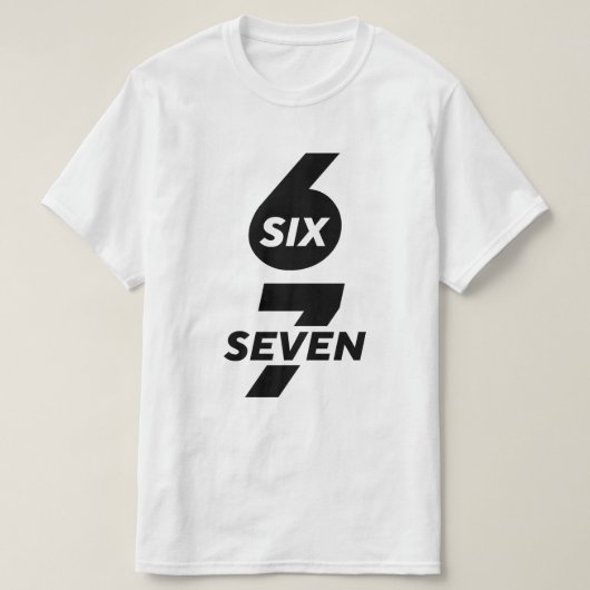 楽しいシックスセブン・ミームデザイン 6 7 Tシャツ (デザイン正面)