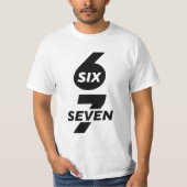 楽しいシックスセブン・ミームデザイン 6 7 Tシャツ (正面)
