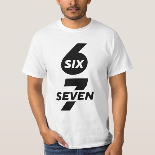 楽しいシックスセブン・ミームデザイン 6 7 Tシャツ (正面)