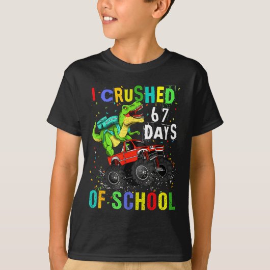 楽しいシックスセブン ミーム B 67 日間の学校を乗り越えた Tシャツ (正面)