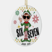 楽しいシックスセブン 67 メメェ クリスマス エルフ ホリデー カスタム セラミックオーナメント (右)