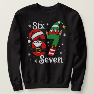 楽しいシックスセブン 67 メメ 6 7 クリスマス elf サンタ クリスマス スウェットシャツ