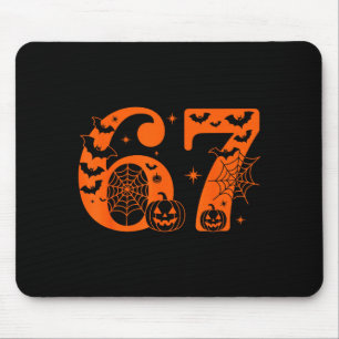 楽しいシックスセブン 6 7 ミームデザイン カップル ハロウィン マウスパッド