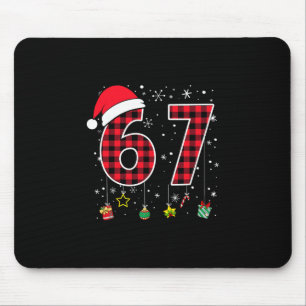 楽しいシックスセブン 6 7 メーム 67 クリスマス レッド プリント Xmas マウスパッド