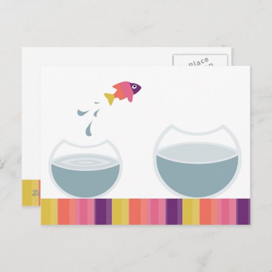 楽しいシンプルなメッセージ ポストカード (正面/裏面)